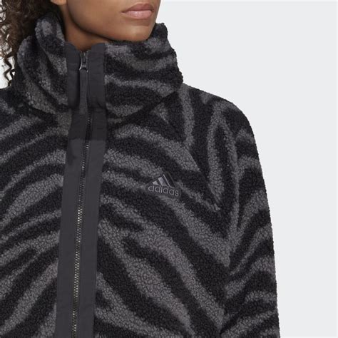 adidas fleecejacke damen zebra|adidas Training Hyperglam zebra print jacket in black .